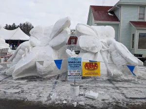 thumbnail of Bee Crazy snow sculpture