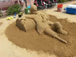 thumbnail of Drunken Pirate sand sculpture