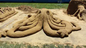 thumbnail of Giant Squid sand sculpture