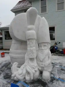 thumbnail of Gnome Is Where the Beer Is snow sculpture