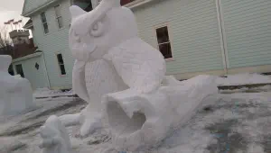 thumbnail of Hoots the Magnificent snow sculpture