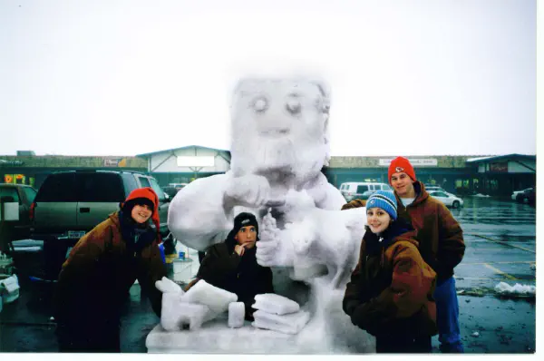 Mad Scientist snow sculpture