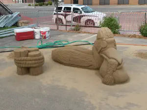 thumbnail of Pirate Pelican sand sculpture