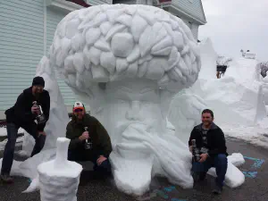 thumbnail of The Apple Doesn't Fall Far From the Tree snow sculpture