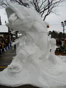 thumbnail of Walleye snow sculpture